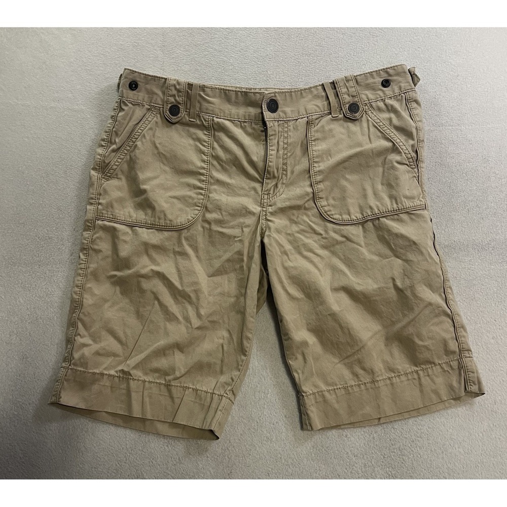 Vintage Calvin Klein Shorts Khaki Tan Chino Size 12 Womens 100% Cotton CK Jeans